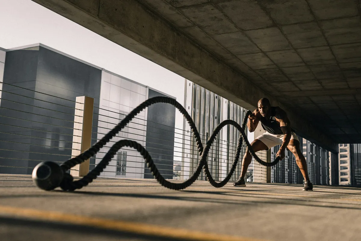 Un homme qui fait du sport, du renforcement musculaire